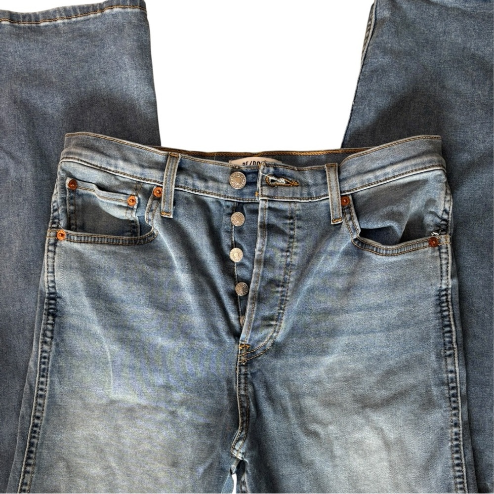Re/Done Light Blue faded 90 loose fitted Straight Leg redone lux Jeans NEW Sz 27 - Picture 3 of 14